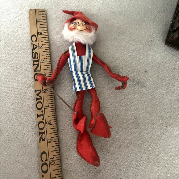 Annalee Mobilitee Dolls Santa's Elf,  Apron, and Ruler Vintage 1955 Christmas - Picture 7 of 7